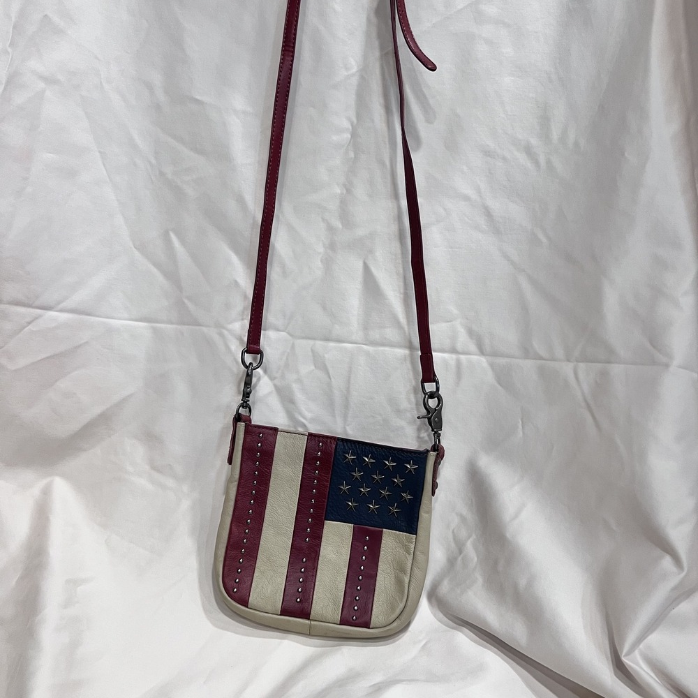 Montana West American Flag Leather Studded Crossbody Handbag